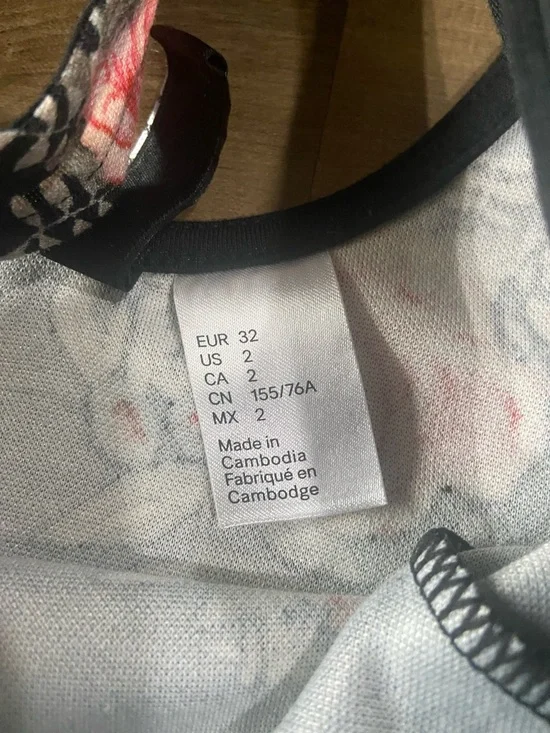 Black Floral A-Line Dress with Pink Rose Print - Picture 2 of 7